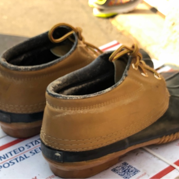 Hush Puppies Men’s Brown Leather Unlined Lace-up Rain Ankle Duck Boots Size 11 - Picture 8 of 11